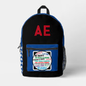 Sac À Dos Imprimé Motivation des Pois Bleu Monogramme (Recto)