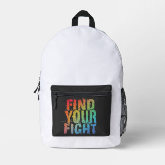 Sac À Dos Imprimé Motivational Find Your Fight Quote Art
