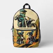 Sac À Dos Imprimé Motocross de nom personnalisé (Recto)