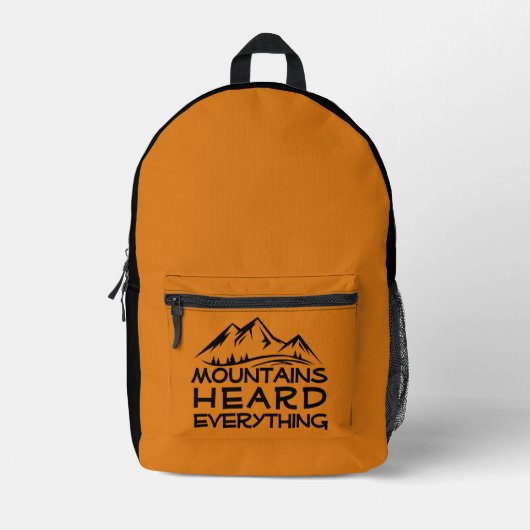 Sac À Dos Imprimé Mountain Graphic Hiking black yellow Backpack (Recto)