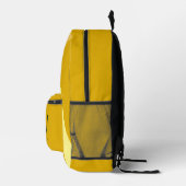 Sac À Dos Imprimé Moutarde Gras et Monogramme Géométrique au Charbon (Droite)