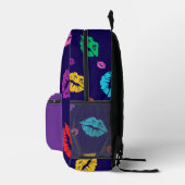 Sac À Dos Imprimé Multi-colored Lip Print Backpack (Droite)