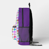 Sac À Dos Imprimé Multicolor Houndstooth+Motif blanc (Droite)