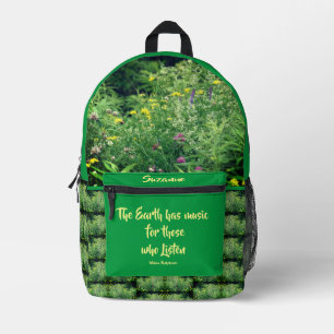 Sac À Dos Imprimé Musique De La Nature Citation Inspirationnelle