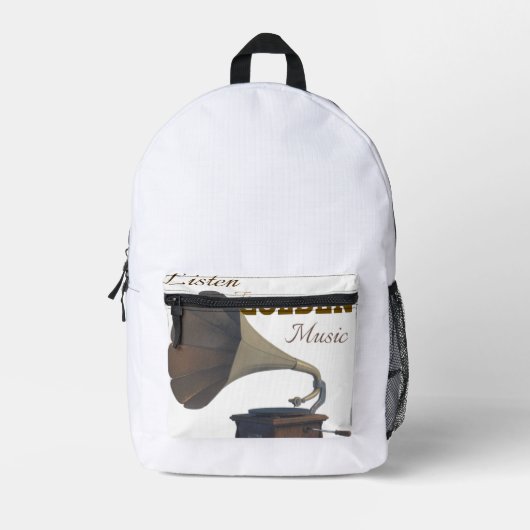 Sac À Dos Imprimé Musique dorée (Recto)