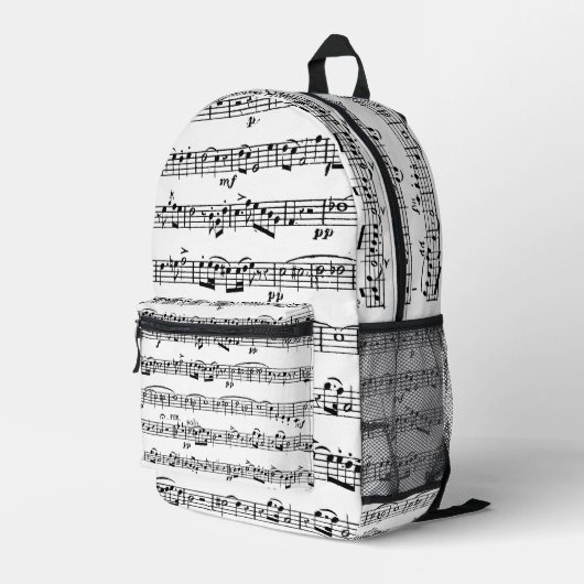 Sac À Dos Imprimé Musique en noir et blanc (Coin arrière droit)