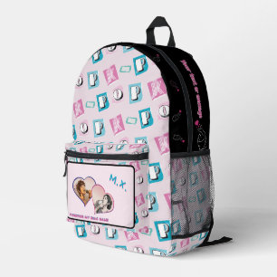 Sac À Dos Imprimé musique K-pop hallyu fan noir bleu rose deux photo