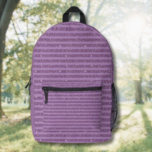 Sac À Dos Imprimé Muted Mulberry Glitter Style Horizontal Stripes