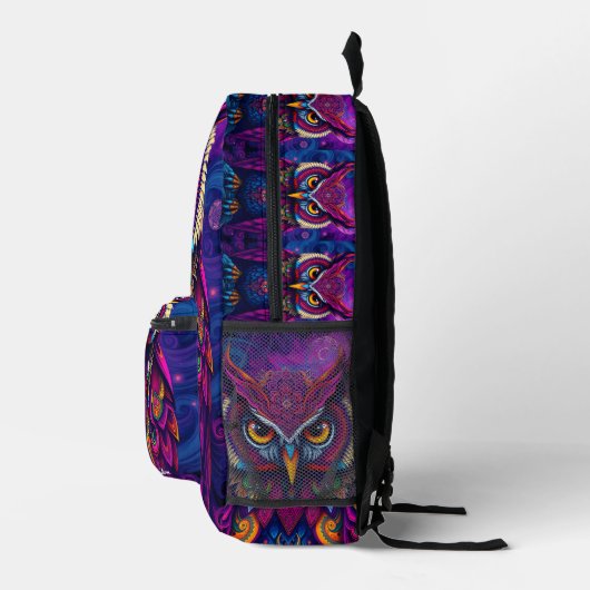 Sac À Dos Imprimé Mystic Owl Spirit Backpack - Wisdom & Magic Design (Droite)
