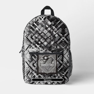 Sac À Dos Imprimé Nanomètre Plaid Pays géométrique Taiwan Monogramme