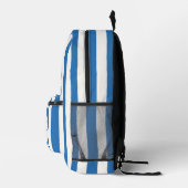 Sac À Dos Imprimé Nautical Blue and White Stripes and Name (Droite)