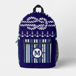 Sac À Dos Imprimé Navire de croisière nautique Monogramme Marine Ble