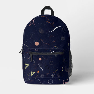 Sac à dos imprimé Navy Blue Starry Night Doodle