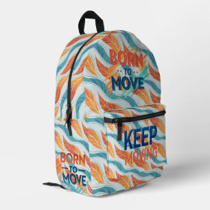 Sac À Dos Imprimé Né pour bouger – Typographie énergique moderne