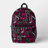 Sac À Dos Imprimé Née pour danser Pink ID277 (Recto)