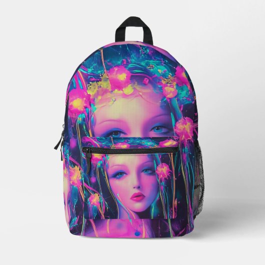 Sac À Dos Imprimé Neon, déesse Alien (Recto)