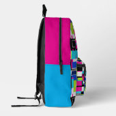 Sac À Dos Imprimé Neon Glitch Geometric Aesthetic Backpack (Gauche)