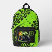 Sac À Dos Imprimé Neon Green Monster Truck Boys Monogram  (Recto)