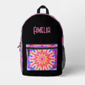 Sac À Dos Imprimé Neon Hippie Tie Dye Girly Cool Cool sportif (Recto)