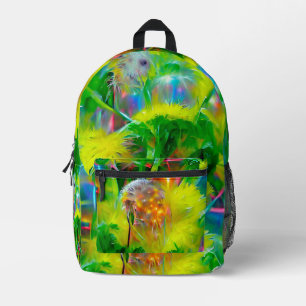 Sac À Dos Imprimé Neon Llow Dandelions dans Dream Garden