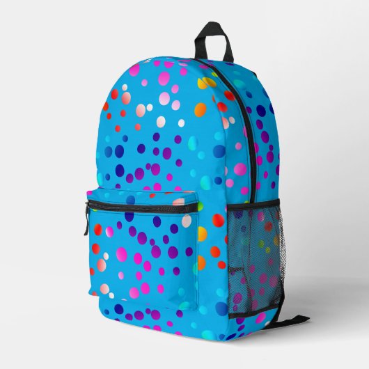 Sac À Dos Imprimé Neon Pois Sur Aqua (Coin arrière droit)