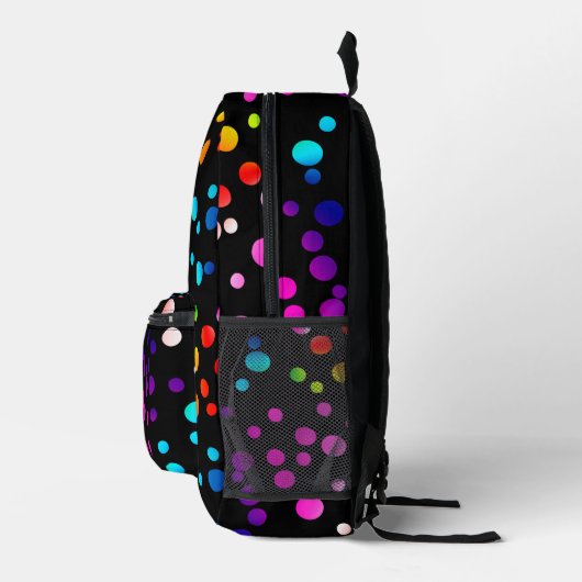 Sac À Dos Imprimé Neon Polka Dotson Black (Droite)