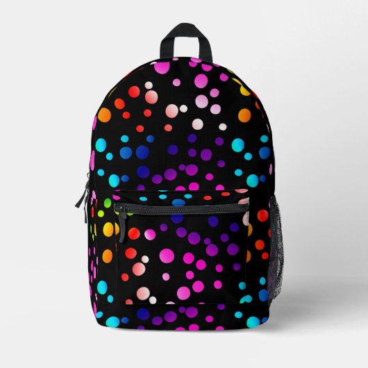 Sac À Dos Imprimé Neon Polka Dotson Black (Recto)