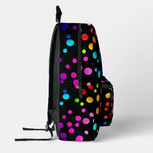 Sac À Dos Imprimé Neon Polka Dotson Black (Gauche)