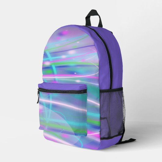 Sac À Dos Imprimé Neon rose Turquoise violet Abstrait (Coin arrière droit)