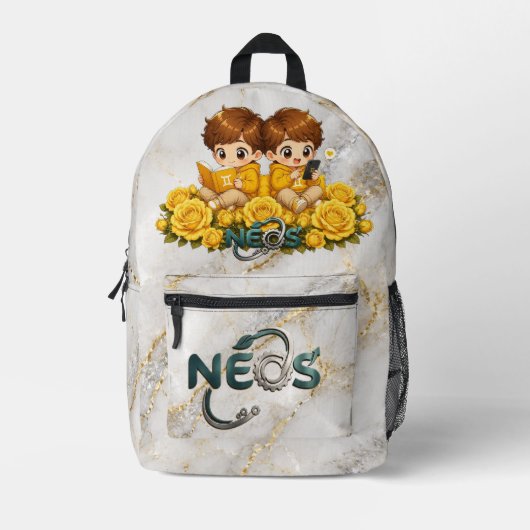 Sac À Dos Imprimé Neos Kawaii Zodiaque Gémeaux (Recto)