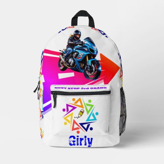 Sac À Dos Imprimé Next Stop: 3rd Grade! Girly's Ride (Recto)