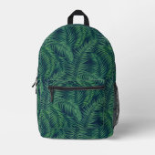 Sac À Dos Imprimé Night Green Tropical Palm Feuille Motif (Recto)