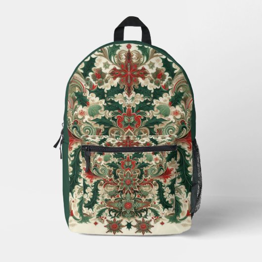 Sac À Dos Imprimé Noël et hiver verdoyants (Recto)