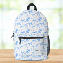 Nœud Coquette Bleu Nom personnalisé 