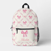 Sac À Dos Imprimé Nœud Rose Coquette (Recto)