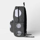 Sac À Dos Imprimé Noir avec des pois blancs monogrammés  (Droite)