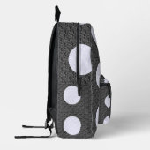 Sac À Dos Imprimé Noir avec des pois blancs monogrammés  (Gauche)