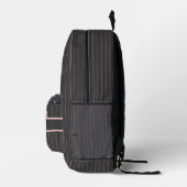 Sac À Dos Imprimé Noir avec des rayures roses (Droite)