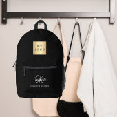 Sac À Dos Imprimé Noir blanc monogramme initiales nom commercial log