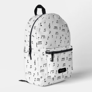Sac À Dos Imprimé Noir & blanc Notes musicales Symbole Nom du Motif