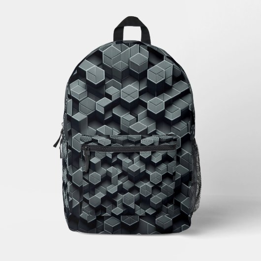 Sac À Dos Imprimé Noir et anthracite Gris Honeycomb (Recto)