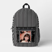 Sac À Dos Imprimé noir et blanc avec photo avec personnalisation (Recto)