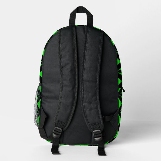 Sac À Dos Imprimé Noir et Vert Moderne / Rétro Imprimer (Verso)