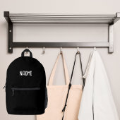 Sac À Dos Imprimé Nom blanc noir