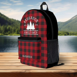 Sac À Dos Imprimé Nom de famille Cabine Red Buffalo Plaid
