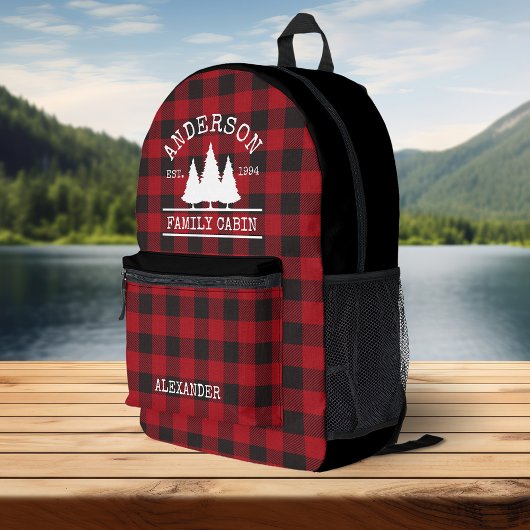Sac À Dos Imprimé Nom de famille Cabine Red Buffalo Plaid