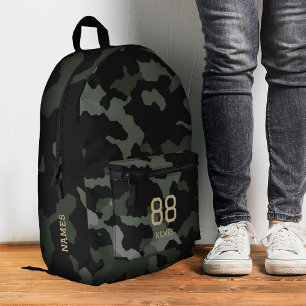 Sac À Dos Imprimé Nom de la caméra Numéro Retour à l'école Camouflag