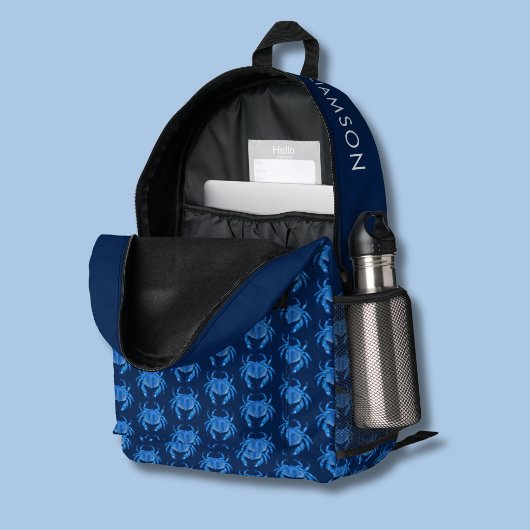 Sac À Dos Imprimé Nom de motif de crabe bleu