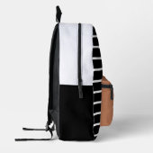 Sac À Dos Imprimé nom de script à main monogramme rayé caramel noir (Gauche)