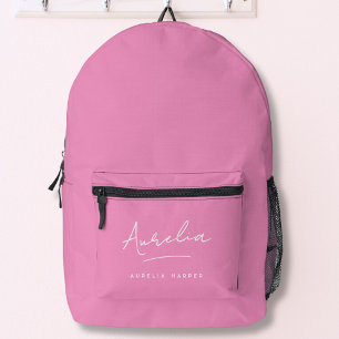 Sac À Dos Imprimé Nom de script féminin rose chaud typographique gir